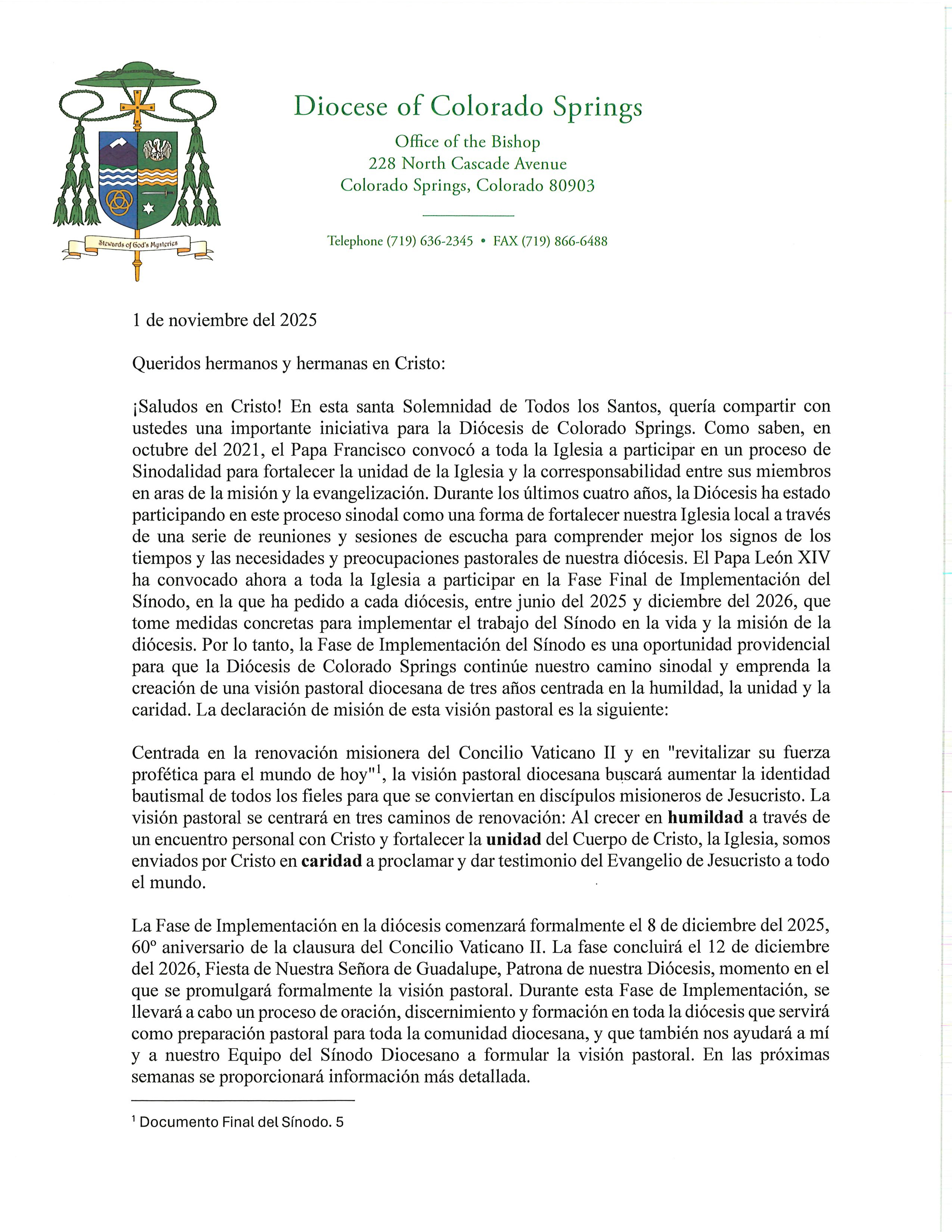 Pastoral Vision - Bishop Letter, 2025-11-01 ESPANOL_Page_1