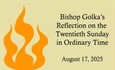 Bishop Golka's Reflection on the Twentieth Sunday in Ordinary Time