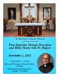 First Saturday Marian Devotion and Bible Study with Fr. Rajeev