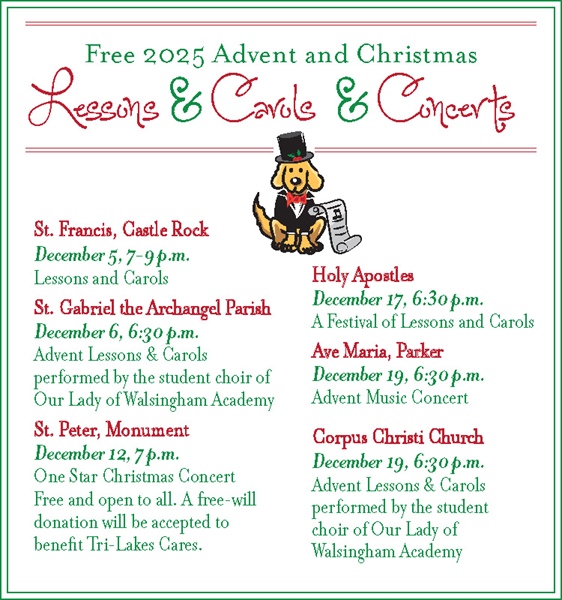 Free 2025 Advent and Christmas Lessons and Carols and Concerts
