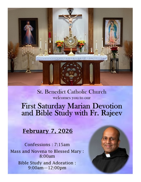 First Saturday Marian Devotion and Bible Study with Fr. Rajeev