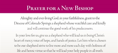 Prayer For Our New Bishop