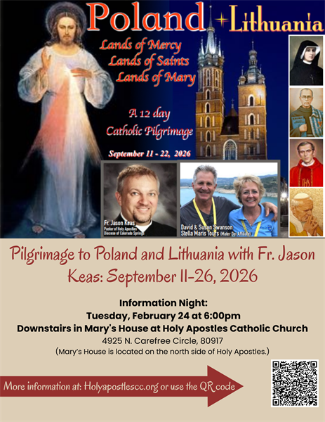 Pilgrimage to Poland and Lithuania September 2026 - Information Night