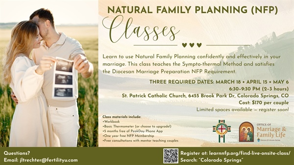 Natural Family Planning (NFP) Classes - Three Required Dates!