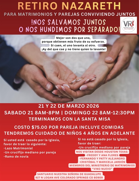 Retiro Nazareth Para Matrimonios Y Parejas Conviviendo Juntos