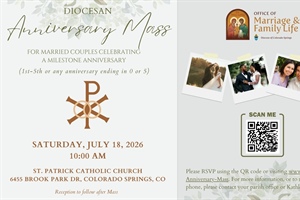 Diocesan Anniversary Mass for Married Couples Celebrating a Milestone Anniversary
