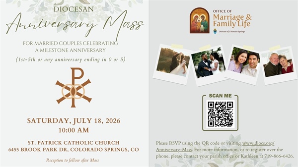 Diocesan Anniversary Mass for Married Couples Celebrating a Milestone Anniversary