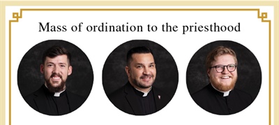 Archbishop Golka will ordain three men to the priesthood on June 6 at 10 a.m. at Holy Apostles Parish