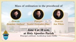 Archbishop Golka will ordain three men to the priesthood on June 6 at 10 a.m. at Holy Apostles Parish