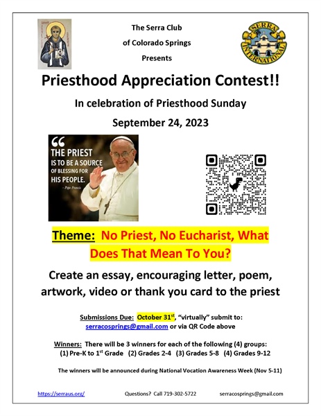 Priest Appreciation Contest now open for entries